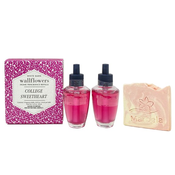 Bath & Body Works College Sweetheart 2-Pack Home Fragrance Refill Bulbs with a Himalayan Salts Springs Sample Soap