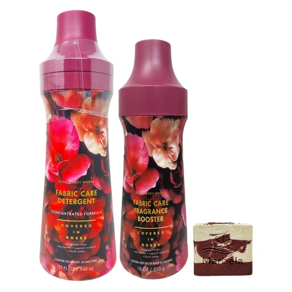 Bath & Body Works Covered In Roses Laundry Detergent and Fragrance Booster with a Cherry On Top Soap