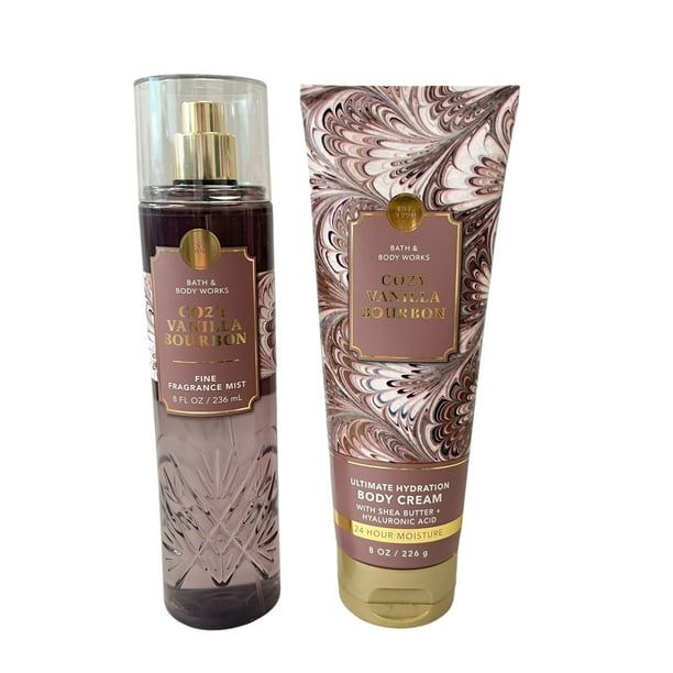 Bath & Body Works Cozy Vanilla Bourbon Mist & Body Cream Set