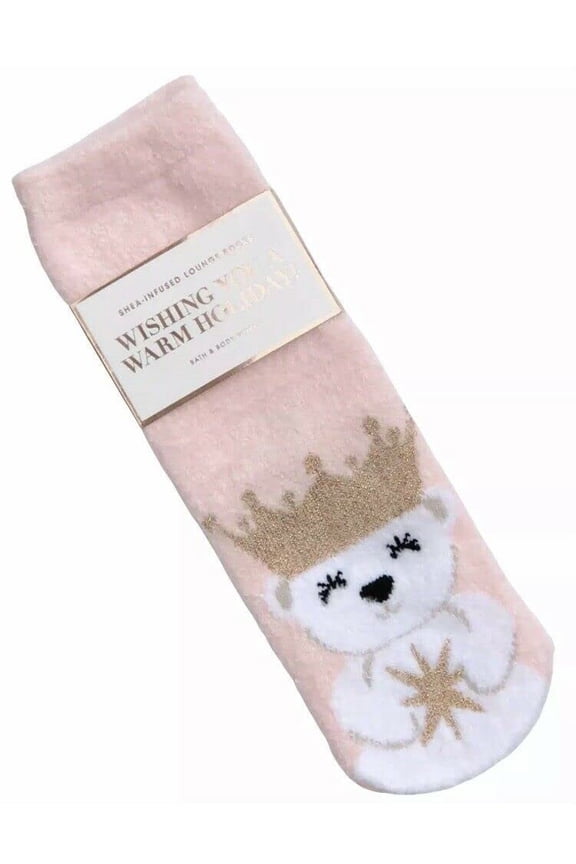 Bath Body Works Crown Polar Bear Shea Infused Socks