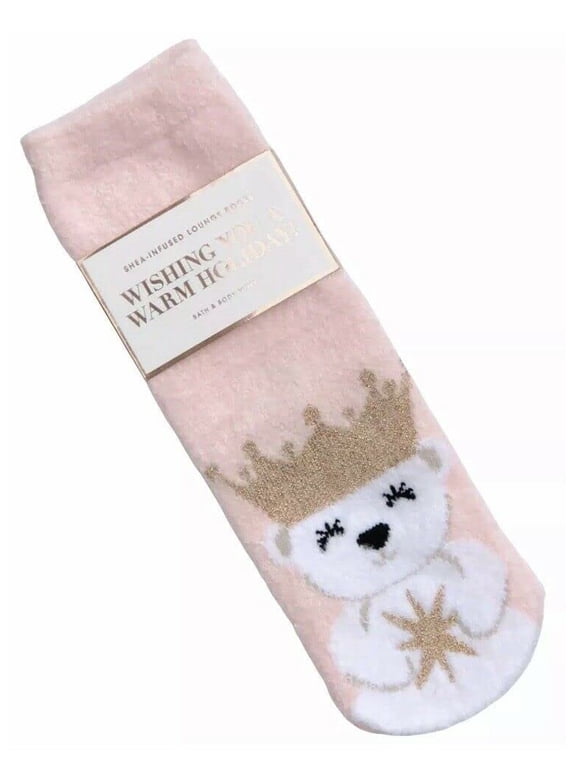 Bath Body Works Crown Polar Bear Shea Infused Socks