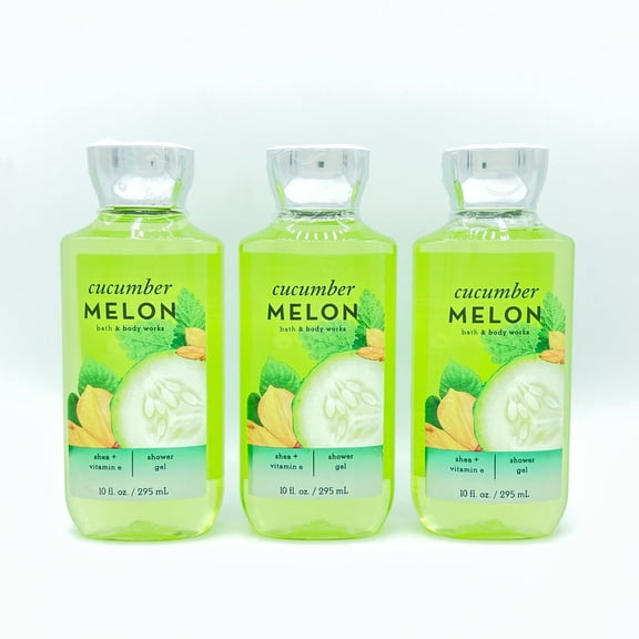 Bath & Body Works Cucumber Melon 10oz Shower Gel Pack of 3