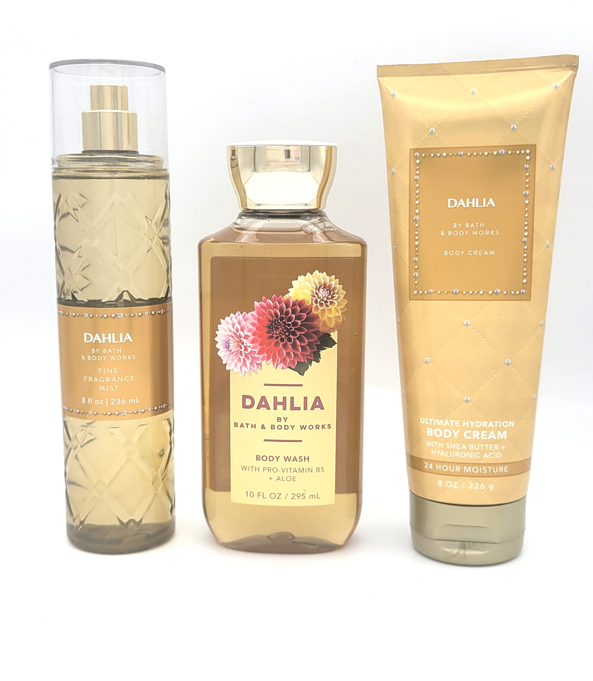 Bath & Body Works Dahlia 3 pcs Bundle-Fragrance Mist 8 oz +Shower