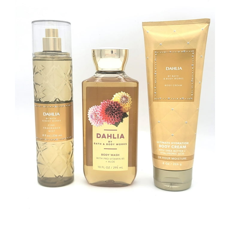 Bath & Body Works Dahlia 3 pcs Bundle-Fragrance Mist 8 oz +Shower