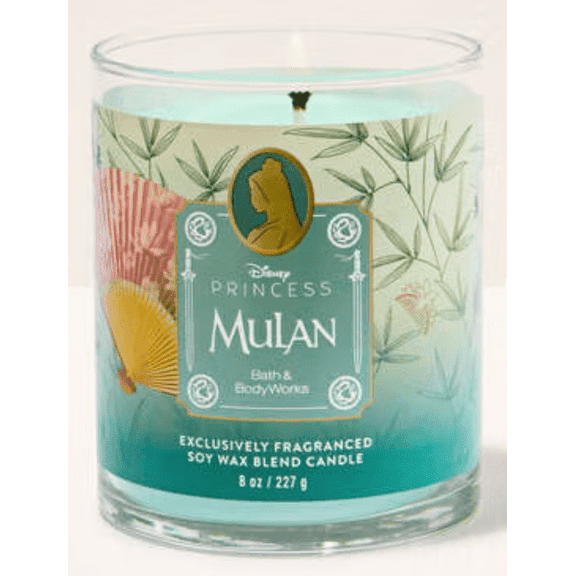 Bath & Body Works Disney Princess Mulan 8 oz Single Wick Candle, Exclusively Fragranced Soy Wax Blend