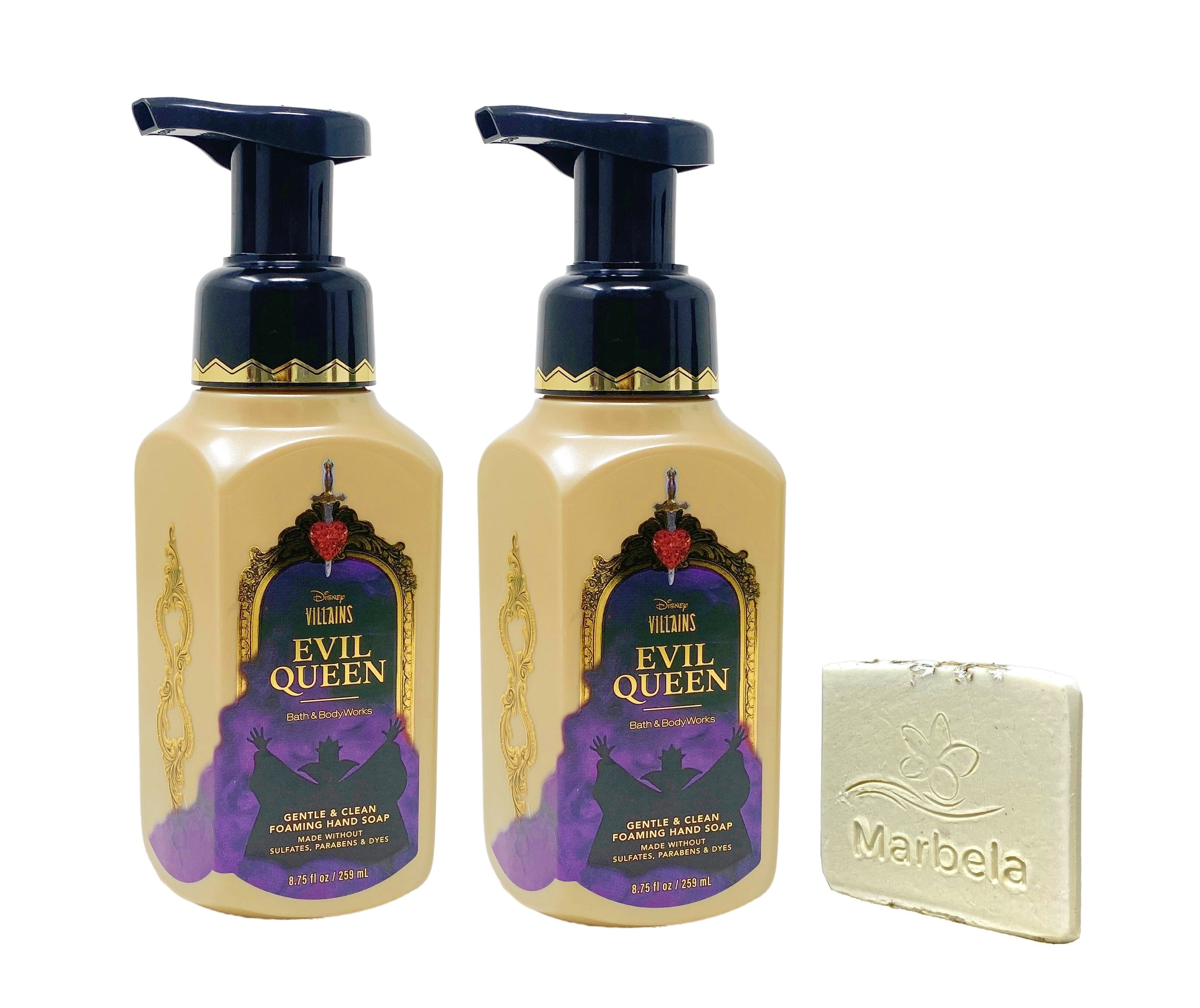 Bath & Body Works Disney Villains Collection Evil Queen - 2 Piece Gentle & Clean Foaming Hand Soap Set with a Natural Oats Mini Soap