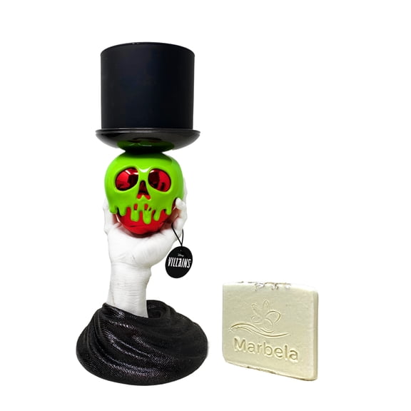 Bath & Body Works Disney Villains Collection Evil Queen Poison Apple 3-Wick Candle Holder with a Natural Oats Mini Soap.