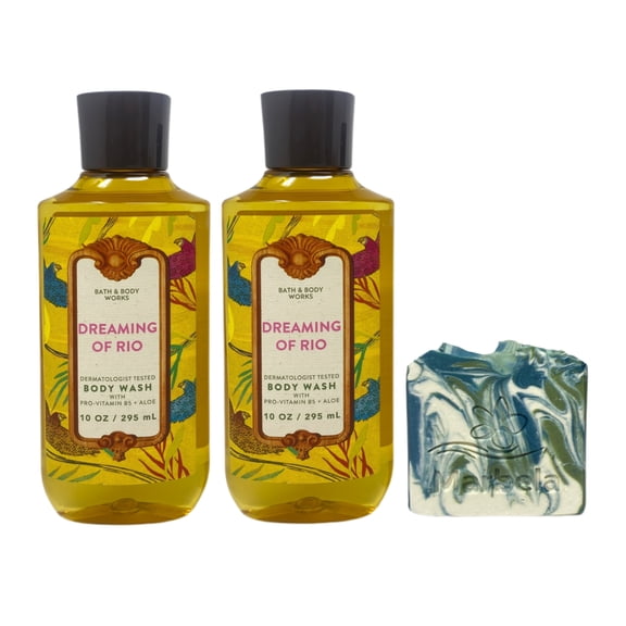 Bath & Body Works Dreaming Of Rio 2 Body Washes with a Zen Garden Bar Soap