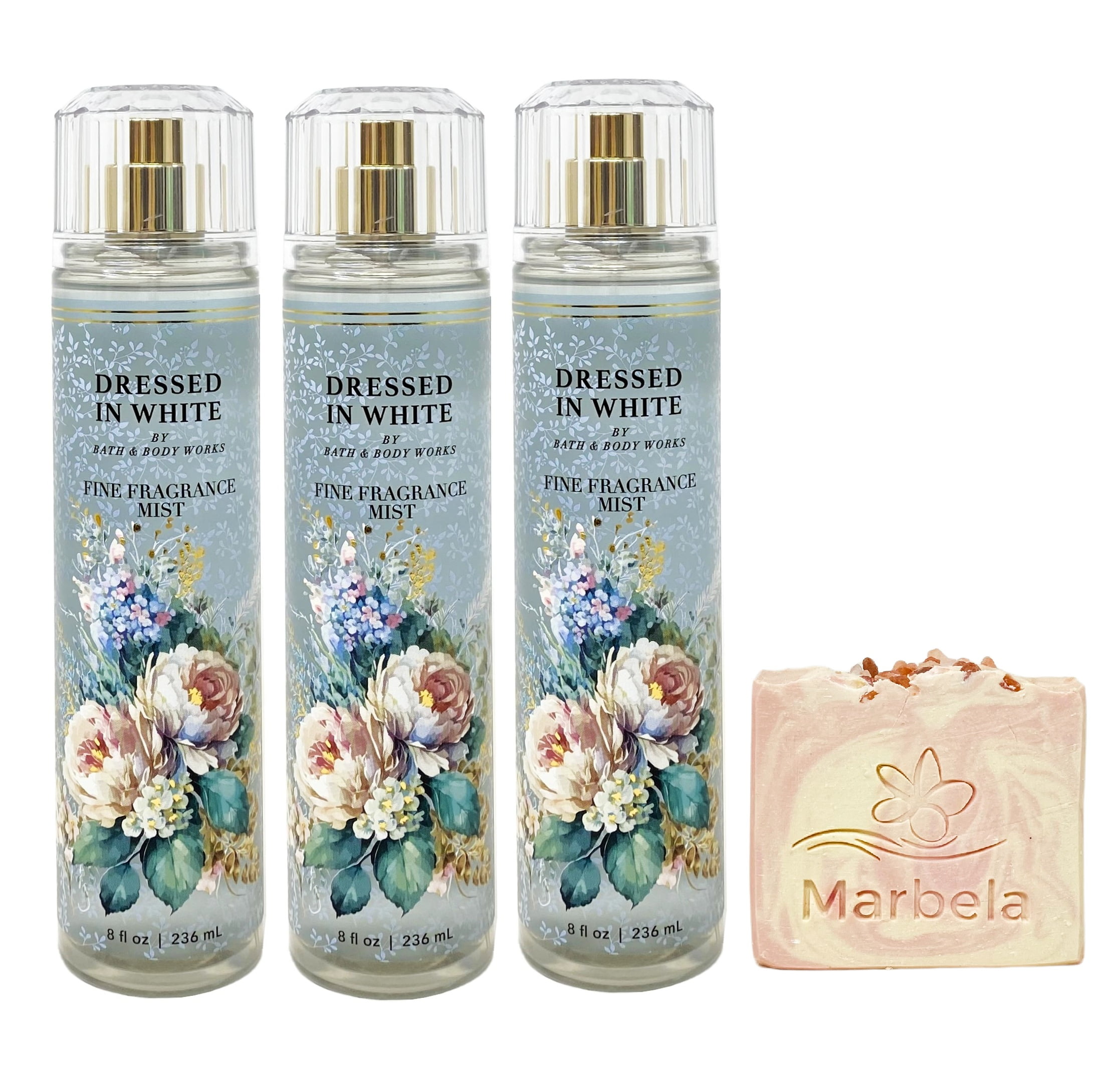 Bath & Body Works Dressed In White 3 Pack Fragrance Mist Bundle with a  Himalayan Salts Springs Bar Soap - Full Size - Walmart.com