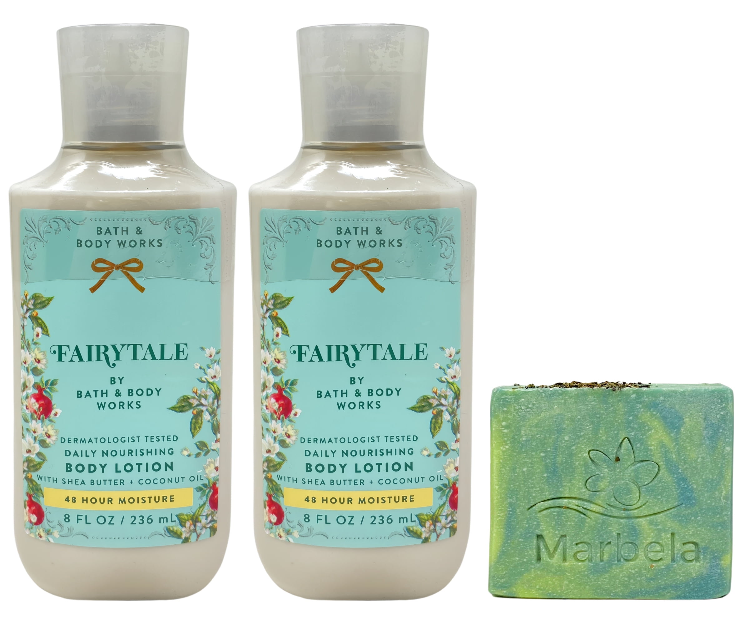 Bath & Body Works Fairytale 2 Daily Nourishing Body Lotions with a Fresh Forest Bar Soap