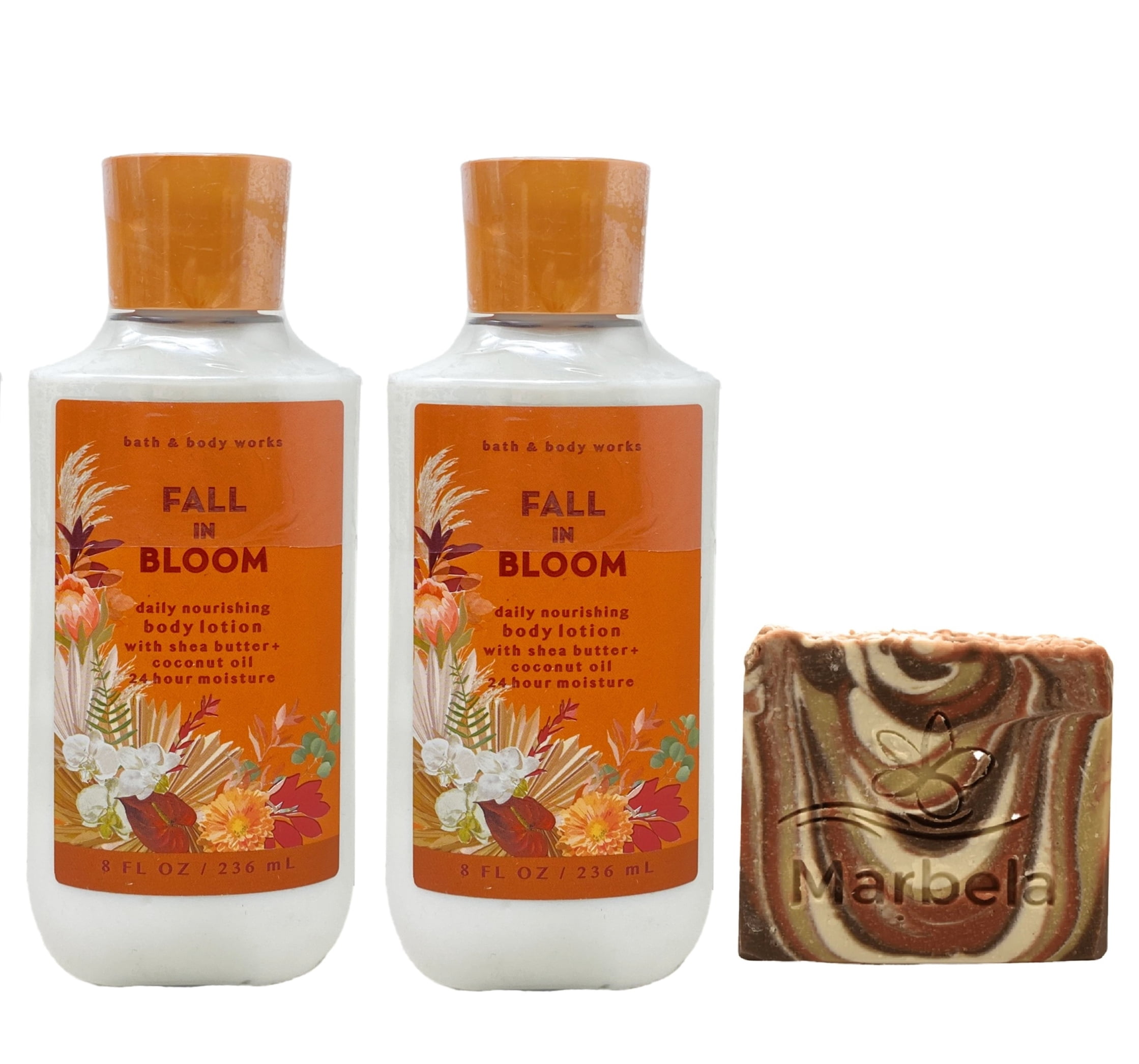 Bath & Body Works Fall In Bloom 2 Body Lotions with a Clay Baby Bar Soap