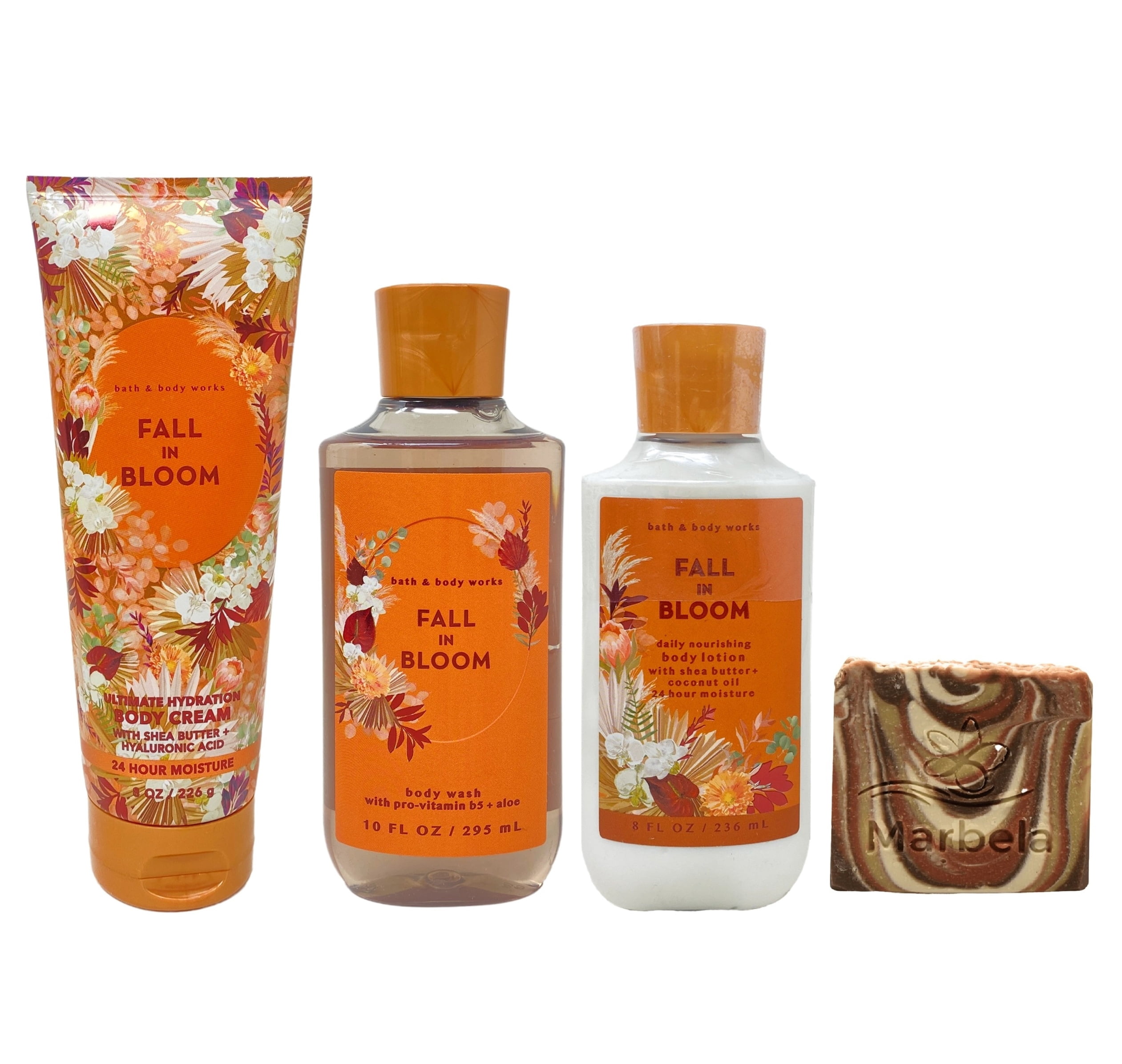 Bath & Body Works Fall In Bloom Ultimate Hydration Body Cream, Body Wash and Daily Nourishing Body Lotion with a Clay Baby Bar Soap