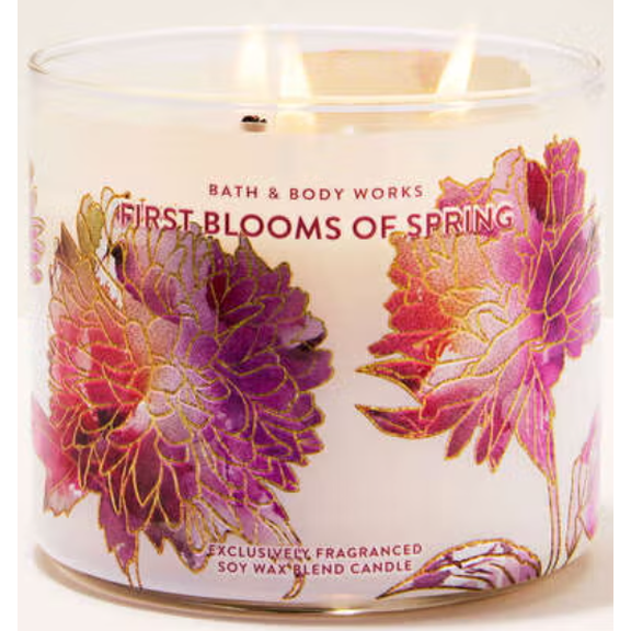 Bath & Body Works First Blooms of Spring Scented 3 Wick Candle 14.5 oz