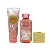Bath & Body Works Forever Cherry Blossom - Ultimate Hydration Body Cream and Body Wash with a Perfectly Peeled Bar Soap