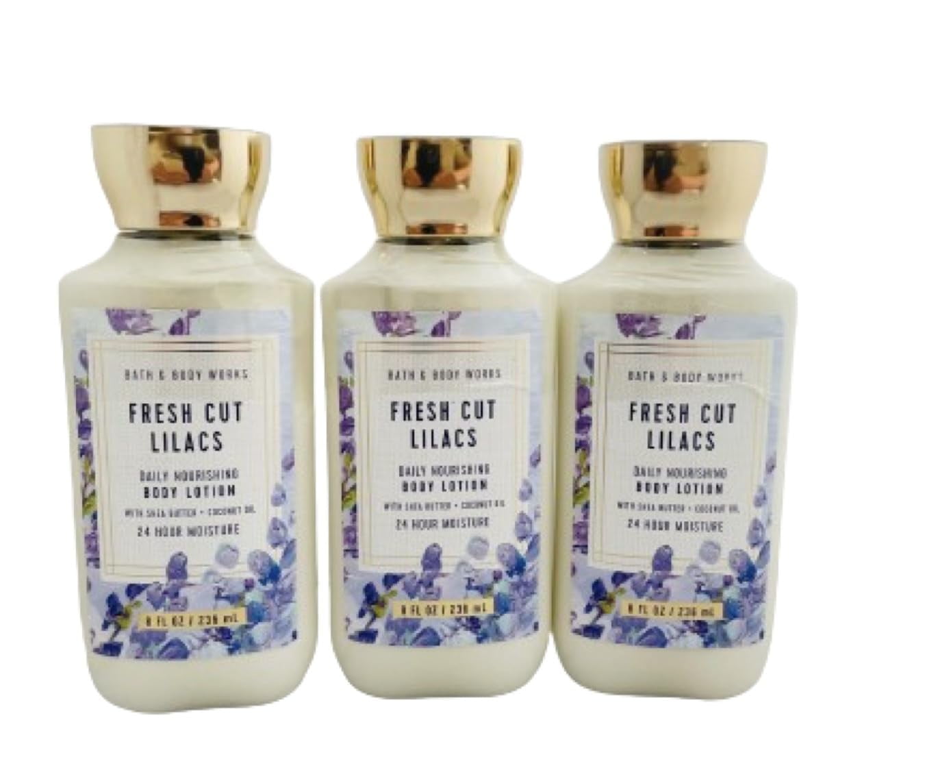 Bath & Body Works Fresh Cut Lilacs 3 Pack Body Lotion Bundle - 8 fl oz / 236 mL each C13
