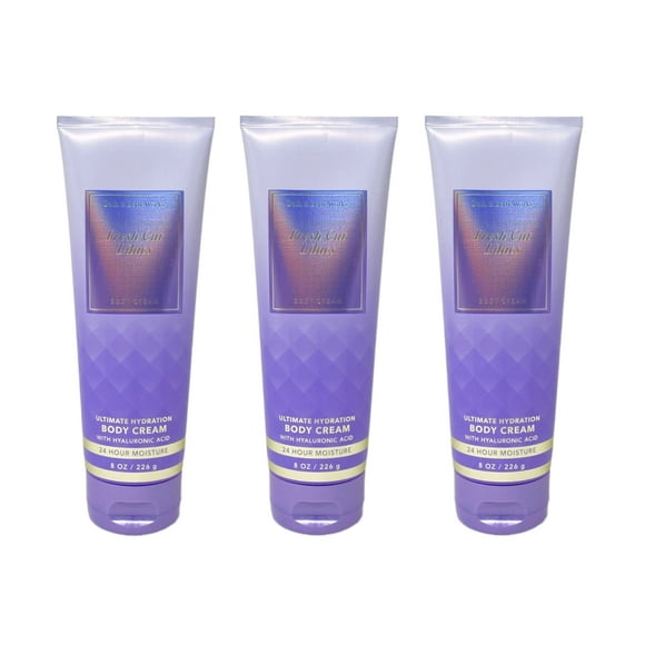 Bath & Body Works Fresh Cut Lilacs Ultimate Hydration Body Cream 3 Pack Set - 8 oz Each