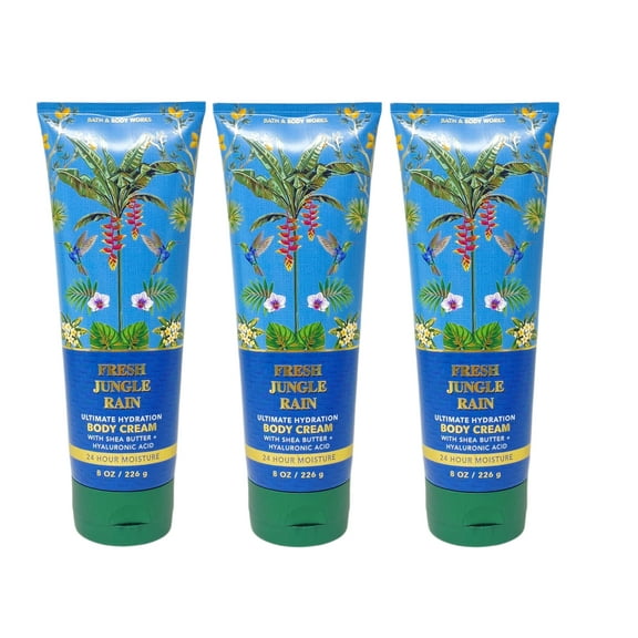 Bath & Body Works Fresh Jungle Rain - Pack of Three - Body Cream