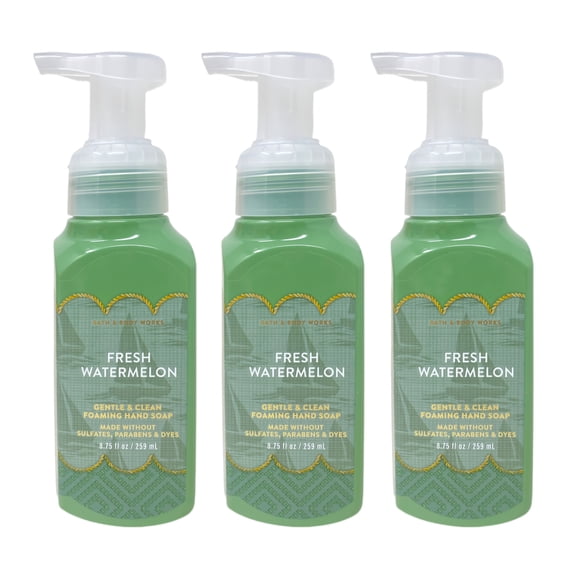 Bath & Body Works Fresh Watermelon - 3 Gentle & Clean Foaming Hand Soaps (8.75 fl oz / 259 ml Each)