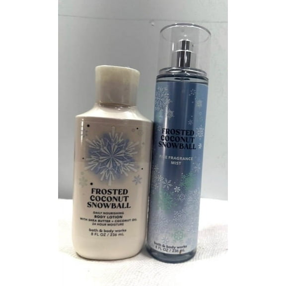 Bath & Body Works Frosted Coconut Snowball Duo Set (Body Lotion 8 fl oz and Fine Fragrance Mist 8 fl oz)