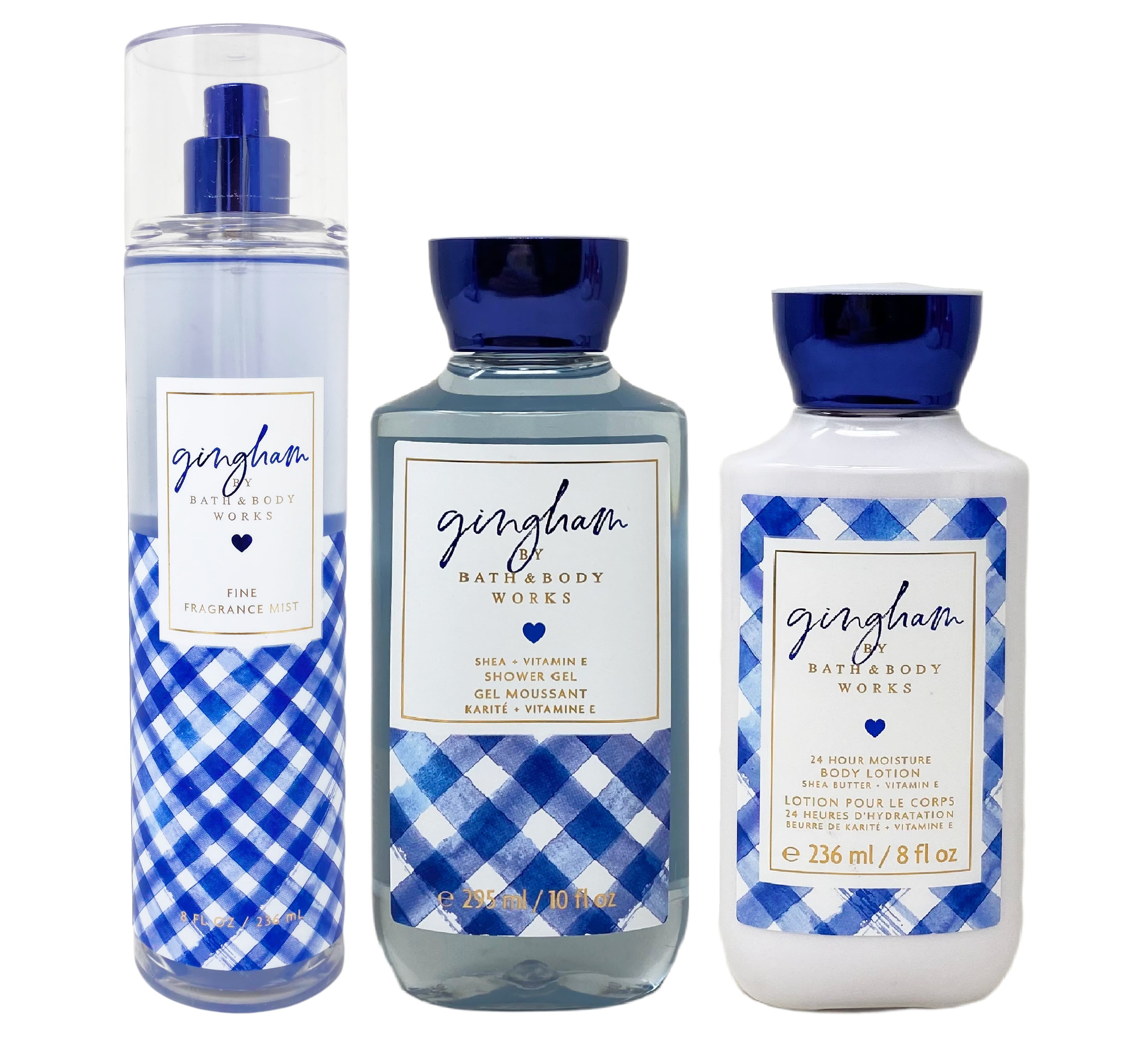 BATH&BODYWORKS (3セット) Bath & Body Works Gingham Daily Trio Gift Set - Shower Gel