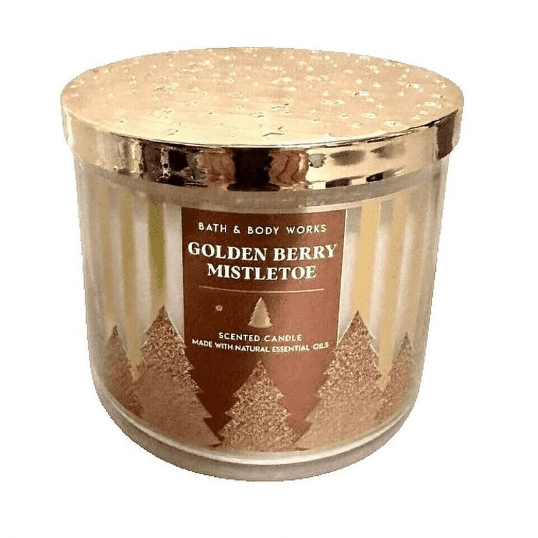 Bath & Body Works Golden Berry Mistletoe 3 Wick Candle - Walmart.com