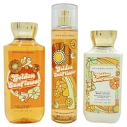 Bath & Body Works Golden Sunflower Shower Gel, Fine Fragrance Mist and Body Lotion 3-Piece Bundle
