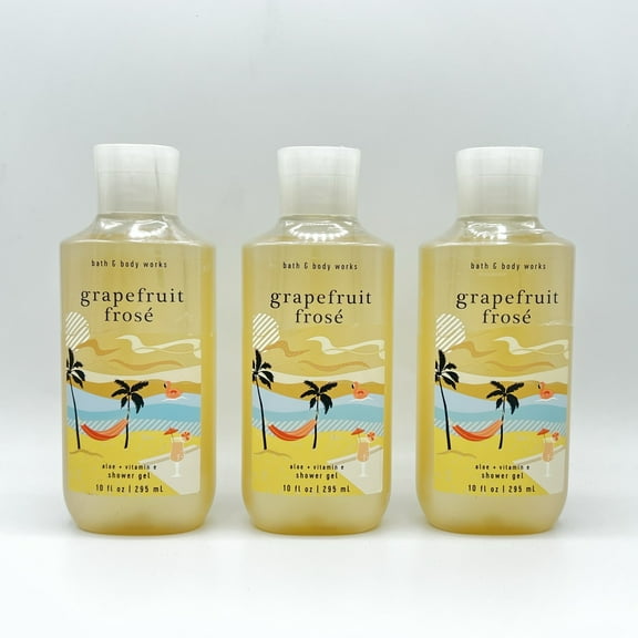Bath & Body Works Grapefruit Frose 10oz Shower Gel with Aloe & Vitamin E, Pack of 3