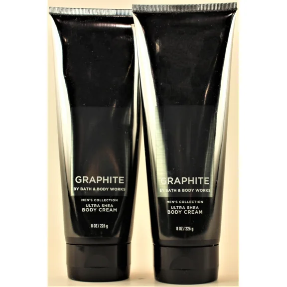 Bath & Body Works Graphite Men's Collection Ultimate Hydration Body Cream with Shea Butter + Hyaluronic Acid 8 oz Lot of 2