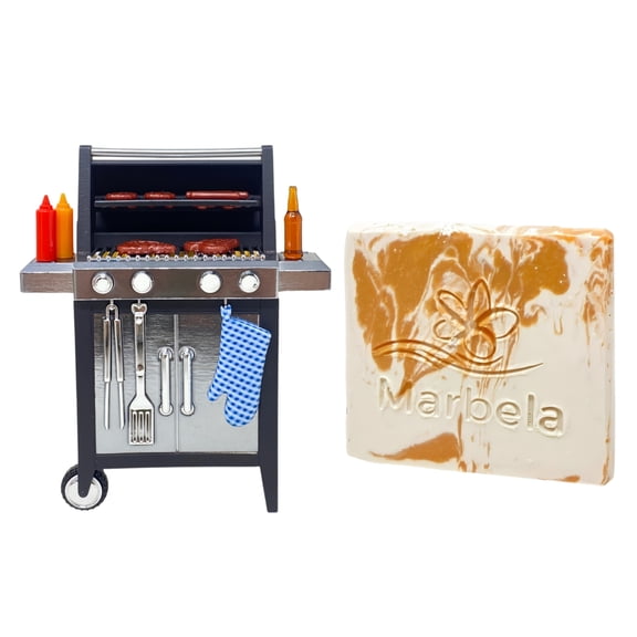 Bath & Body Works Grill Scent Control Nightlight Wallflowers Fragrance Plug with a Peach Gardenia Mini Soap