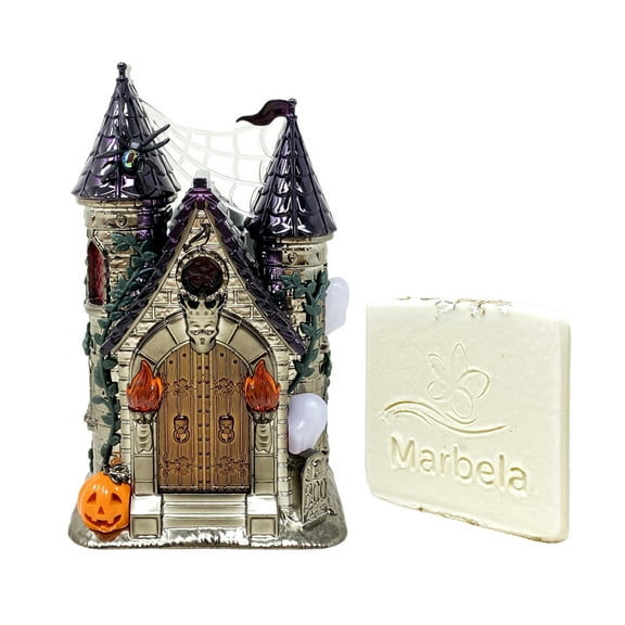 Bath & Body Works Haunted Castle Projector Wallflowers Fragrance Plug with a Marbela Natural Oats Sample Soap