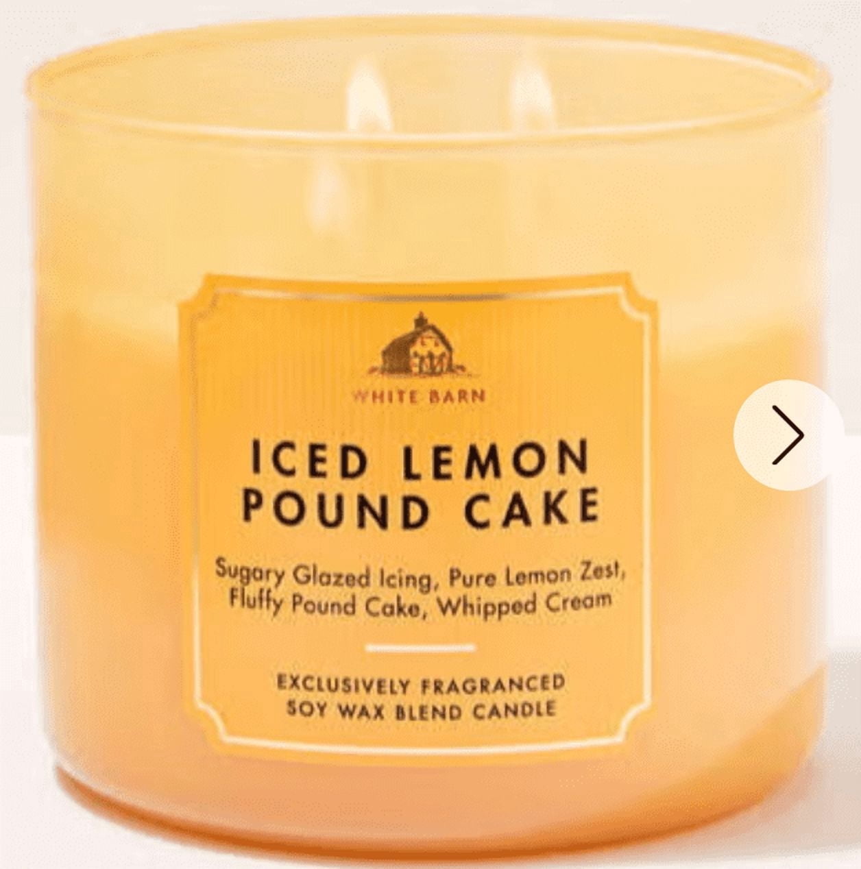 Bath & Body Works Iced Lemon Pound Cake 3 Wick Candle 14.5 oz