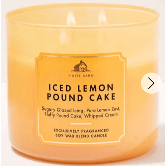 Bath & Body Works Iced Lemon Pound Cake 3 Wick Candle 14.5 oz