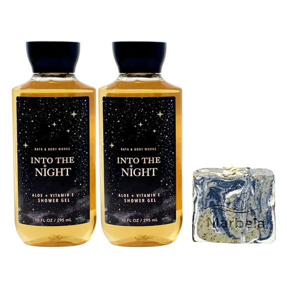 Bath & Body Works Into The Night - 2 Pack Of Shower Gel With a Charcoal Scrub Soap