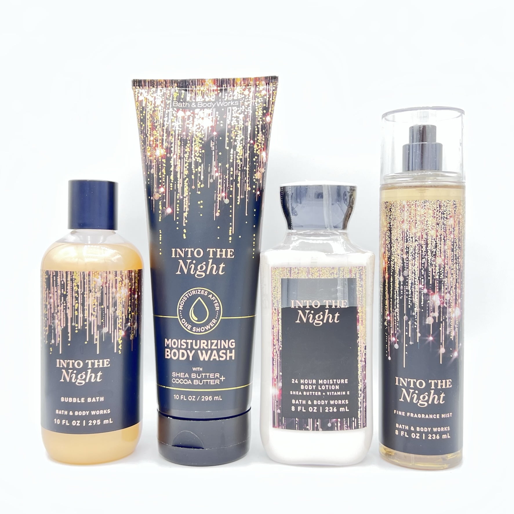 Bath & Body Works Into the Night 4-Piece Bundle Including Bubble Bath,  Moisturizing Body Wash, Body Lotion & Fine Fragrance Mist