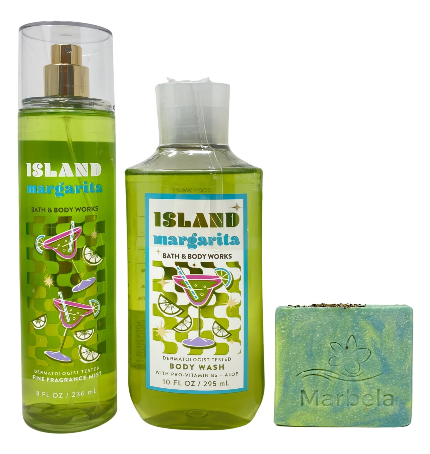 Bath & Body Works Island Margarita Fine Fragrance Mist and Body Wash with a Fresh Forest Bar Soap