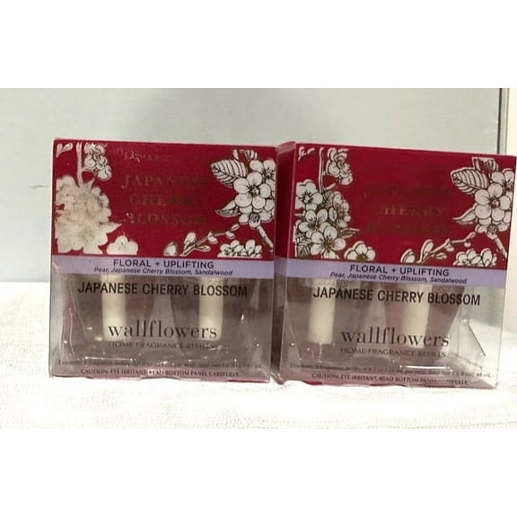 Bath & Body Works Japanese Cherry Blossom Wallflowers Home Fragrance Refills, 0.8 fl oz - 4 Refills
