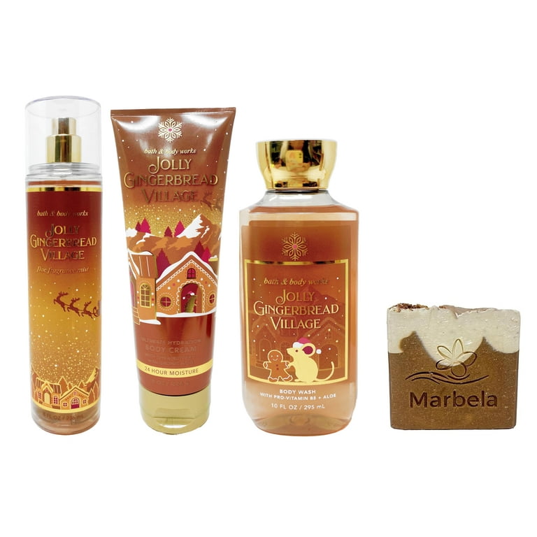 Bath & Body Works Jolly Gingerbread Village - Trio Gift Set - Fine