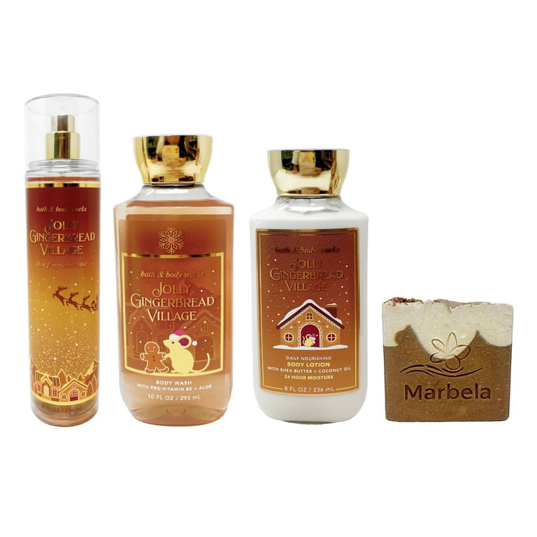 Bath & Body Works Jolly Gingerbread Village - Trio Gift Set - Fine