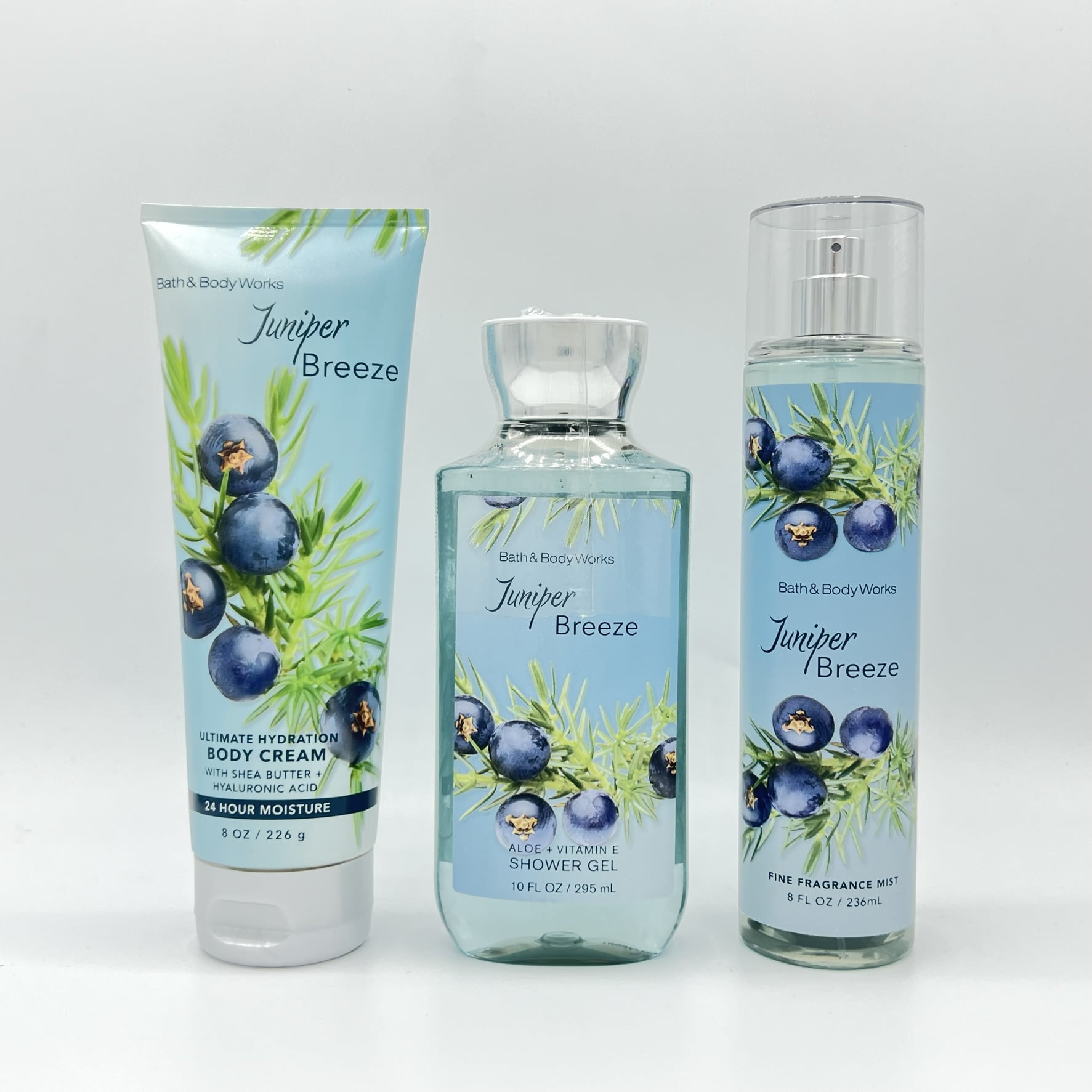 Bath & Body Works Juniper Breeze Body Cream, Shower Gel and Fine