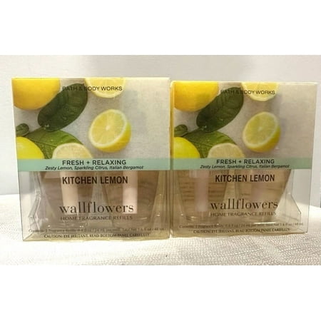 Bath & Body Works Kitchen Lemon Wallflowers Home Fragrance Refills 0.8 fl oz each - 4 Refills