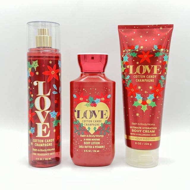 Bath & Body Works LOVE Cotton Candy Champagne 8oz Body Cream, 8oz Body