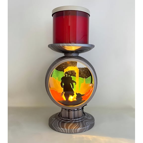 Bath & Body Works Limited Edition - The Mandalorian and Grogu - Light-up Pedestal 3-Wick Candle Holder