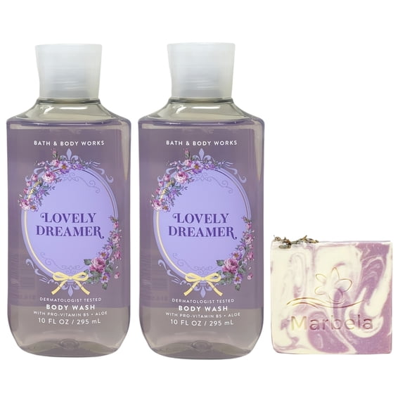 Bath & Body Works Lovely Dreamer 2 Body Washes with a Lavender Dream Bar Soap