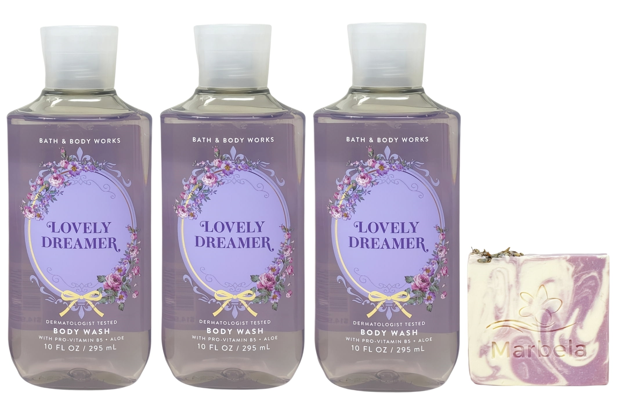 Bath & Body Works Lovely Dreamer 3 Body Washes with a Lavender Dream Bar Soap