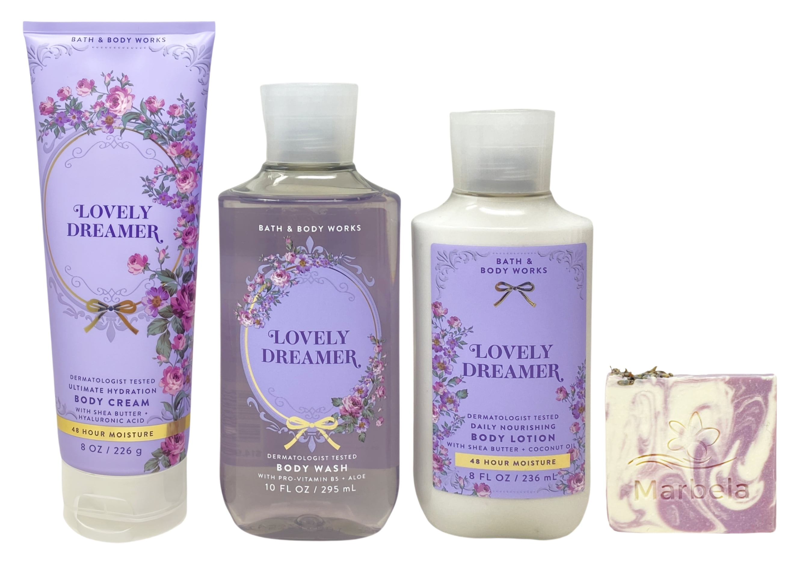 Bath & Body Works Lovely Dreamer Ultimate Hydration Body Cream, Body Wash and Daily Nourishing Body Lotion with a Lavender Dream Bar Soap