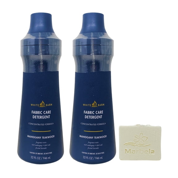 Bath & Body Works Mahogany Teakwood 2 Fabric Care Detergents with a Natural Oats Bar Soap