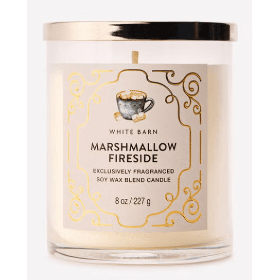 Bath & Body Works Marshmallow Fireside 8 oz Scented Single Wick Candle