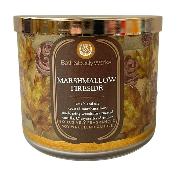 Bath & Body Works Marshmallow Fireside Scented 3 Wick Candle 14.5 oz