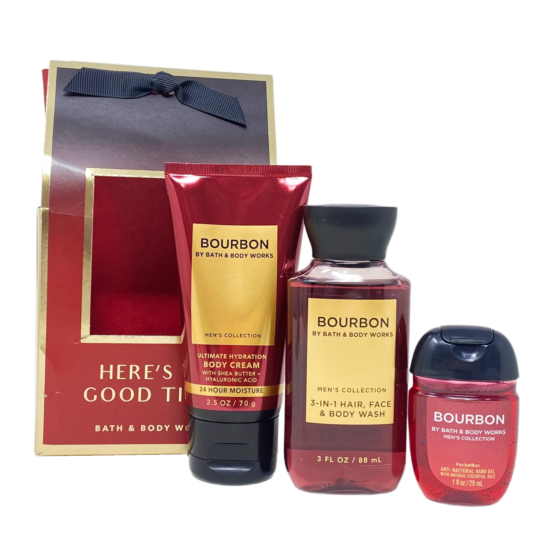 Bath & Body Works Men's Collection Bourbon Travel Gift Bag Set