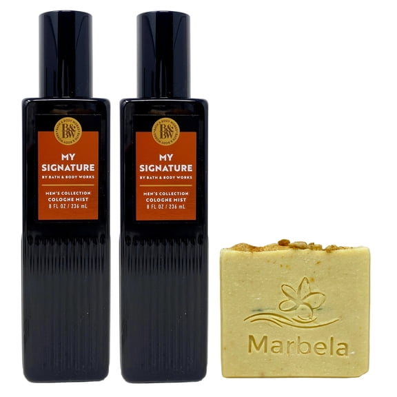 Bath & Body Works Men's Collection My Signature 2 Cologne Mist with a Perfectly Peeled Bar Soap